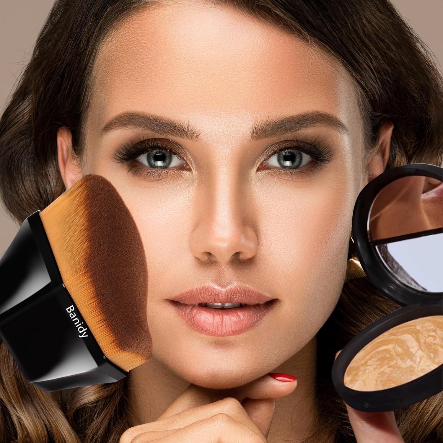 Brocha de Base Premium Banidy Hexagonal Negra 8,71x5,79cm