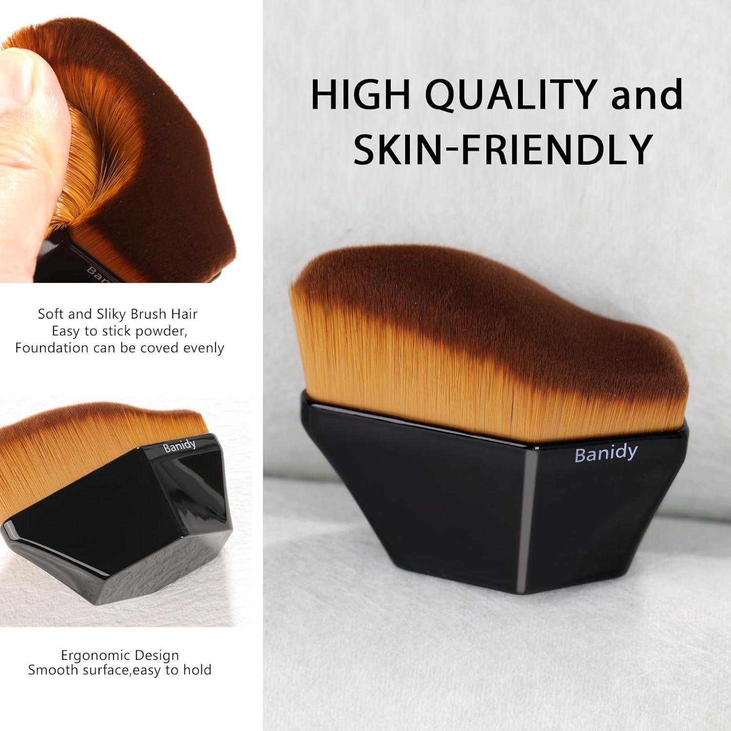 Brocha de Base Premium Banidy Hexagonal Negra 8,71x5,79cm