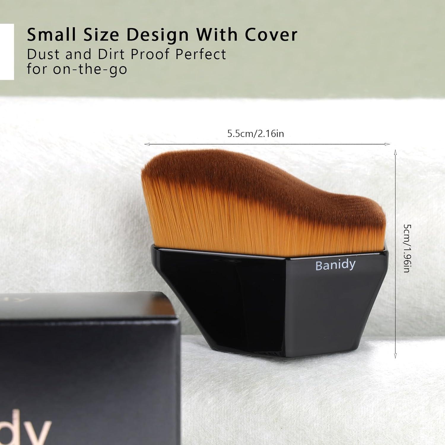 Brocha de Base Premium Banidy Hexagonal Negra 8,71x5,79cm