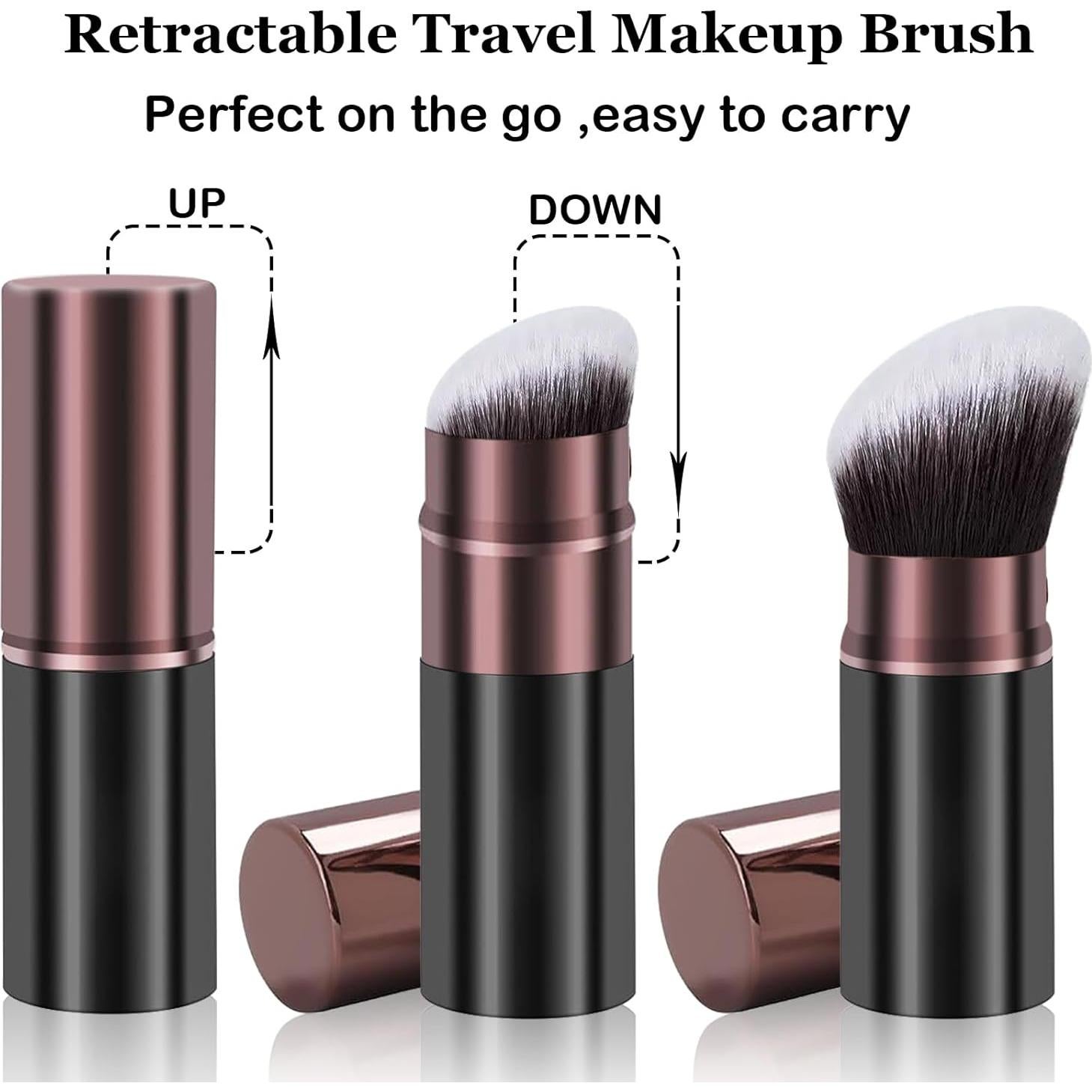 Brochas de Maquillaje Kabuki Retráctiles Keriloo - 2 Piezas