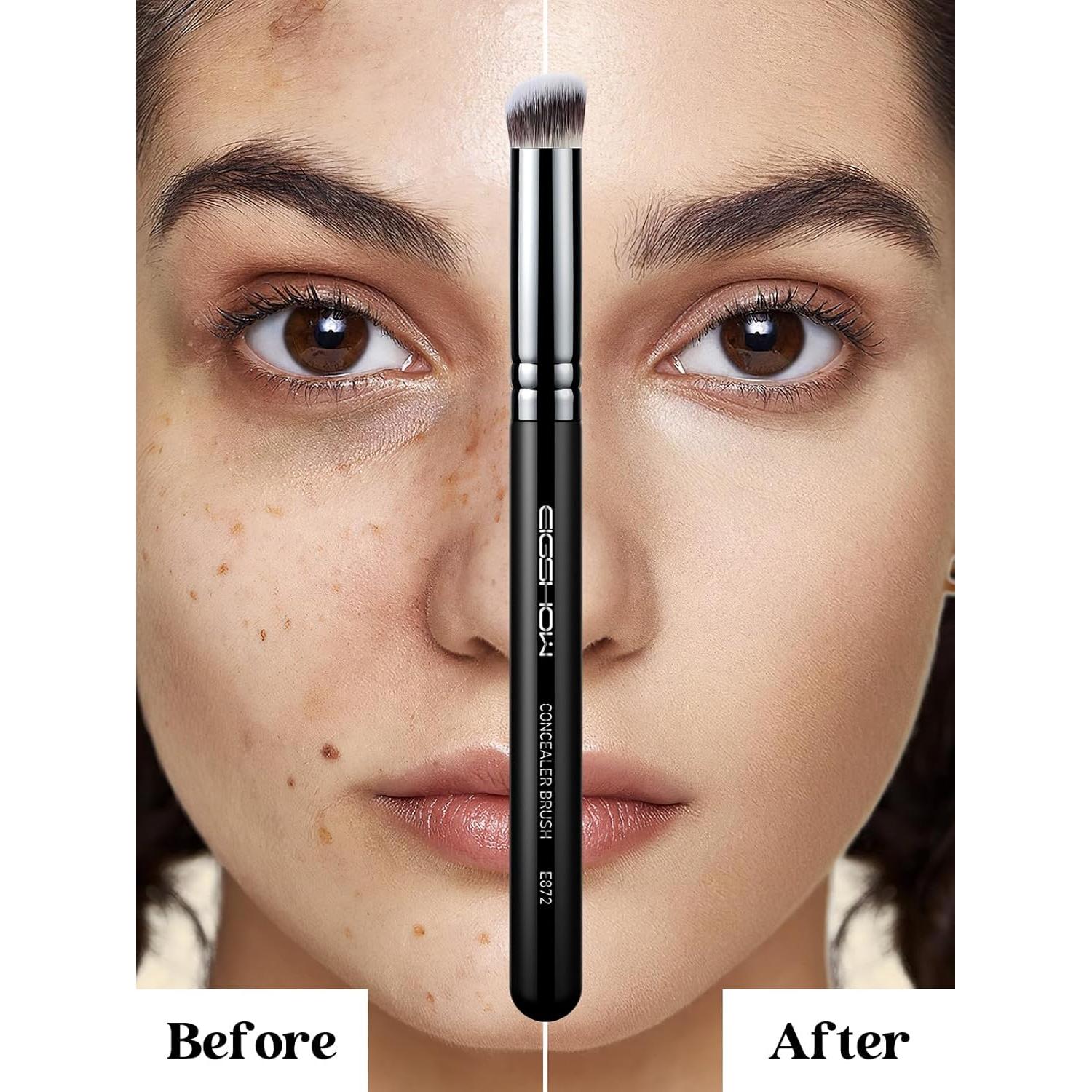 Brocha Corrector Angulada EIGSHOW Cerdas Sintéticas Veganas