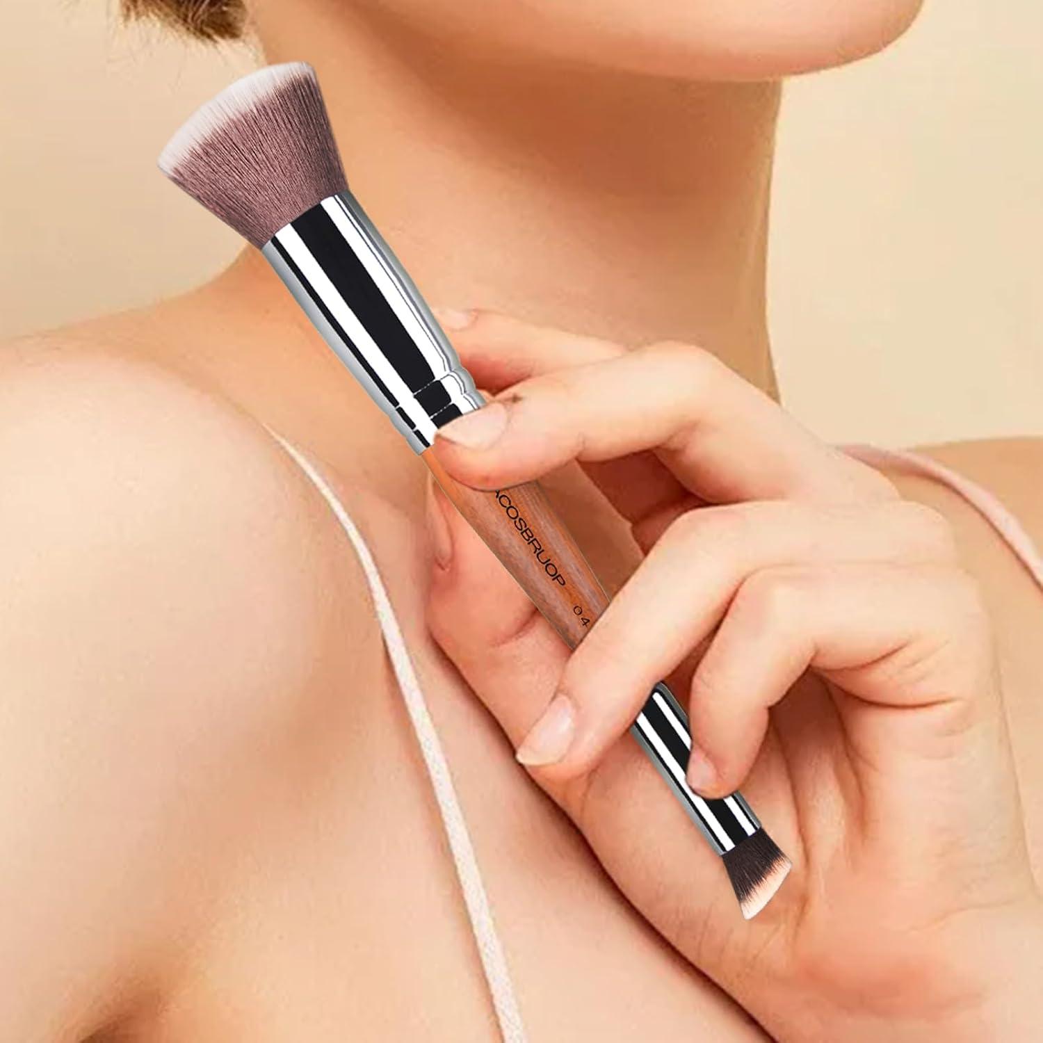 Brocha de Maquillaje Doble Punta ACOSBRUOP 18cm Suave