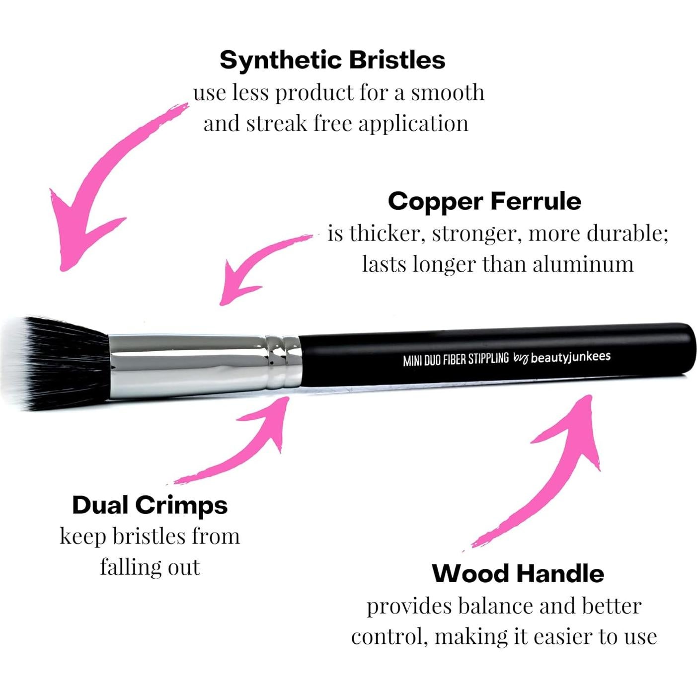 Pincel de Estampado Pequeño Beauty Junkees Doble Fibra