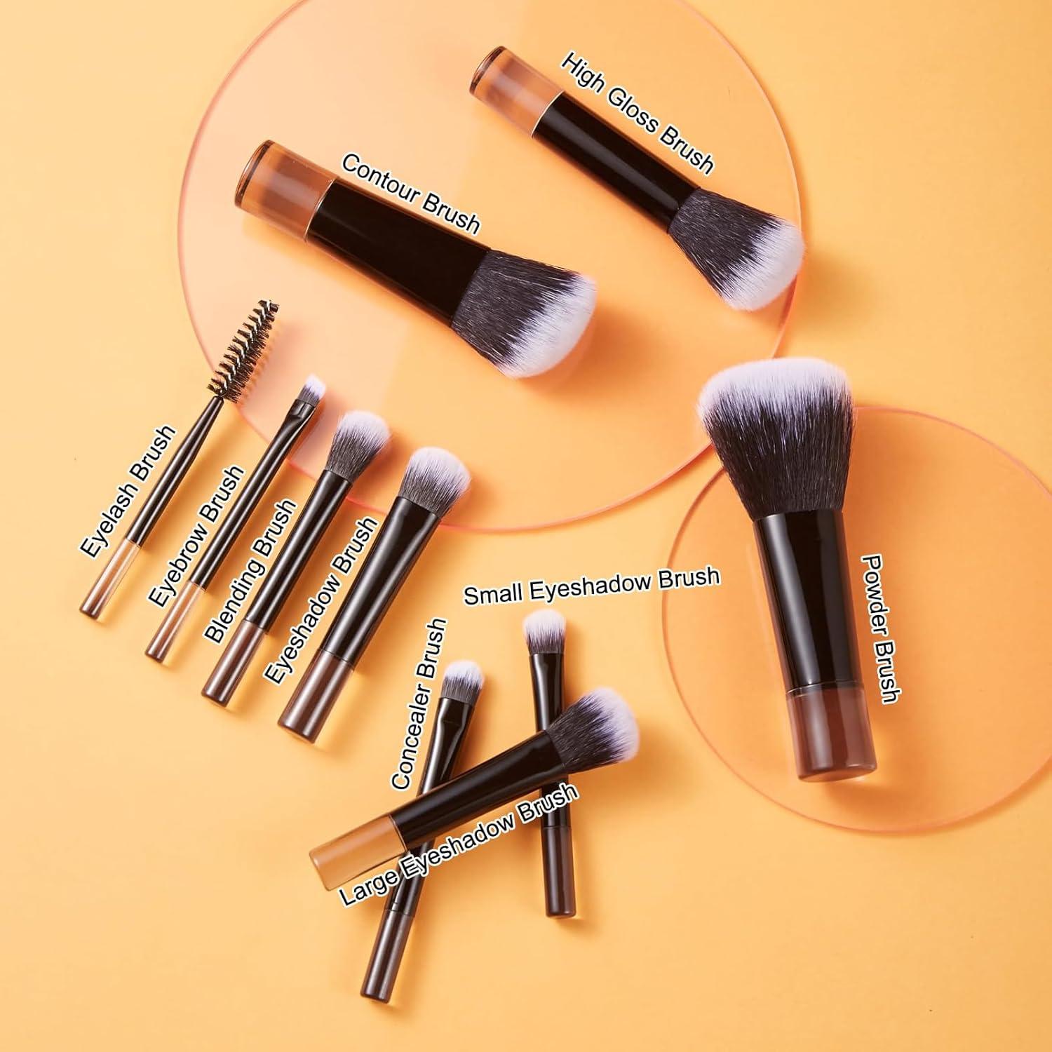 Set de Brochas de Maquillaje Portátil Kingtree 10 Piezas