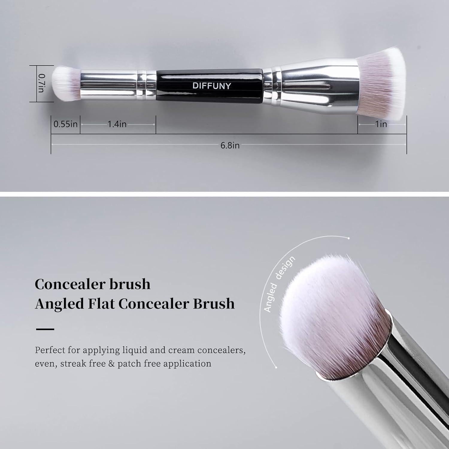 Brochas de Maquillaje Doble Cara DIFFUNY Kabuki y Corrector