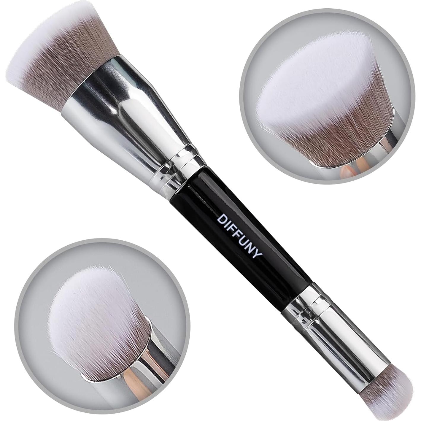 Brochas de Maquillaje Doble Cara DIFFUNY Kabuki y Corrector