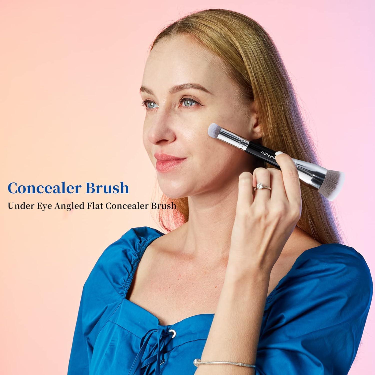 Brochas de Maquillaje Doble Cara DIFFUNY Kabuki y Corrector