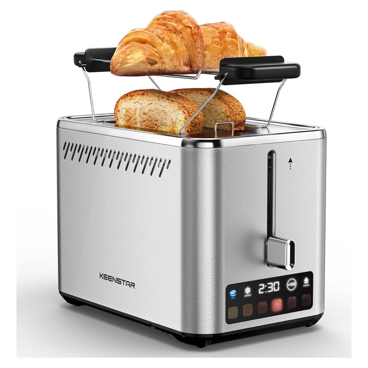 Tostadora Táctil KEENSTAR 2 Rebanadas Acero Inoxidable 900W