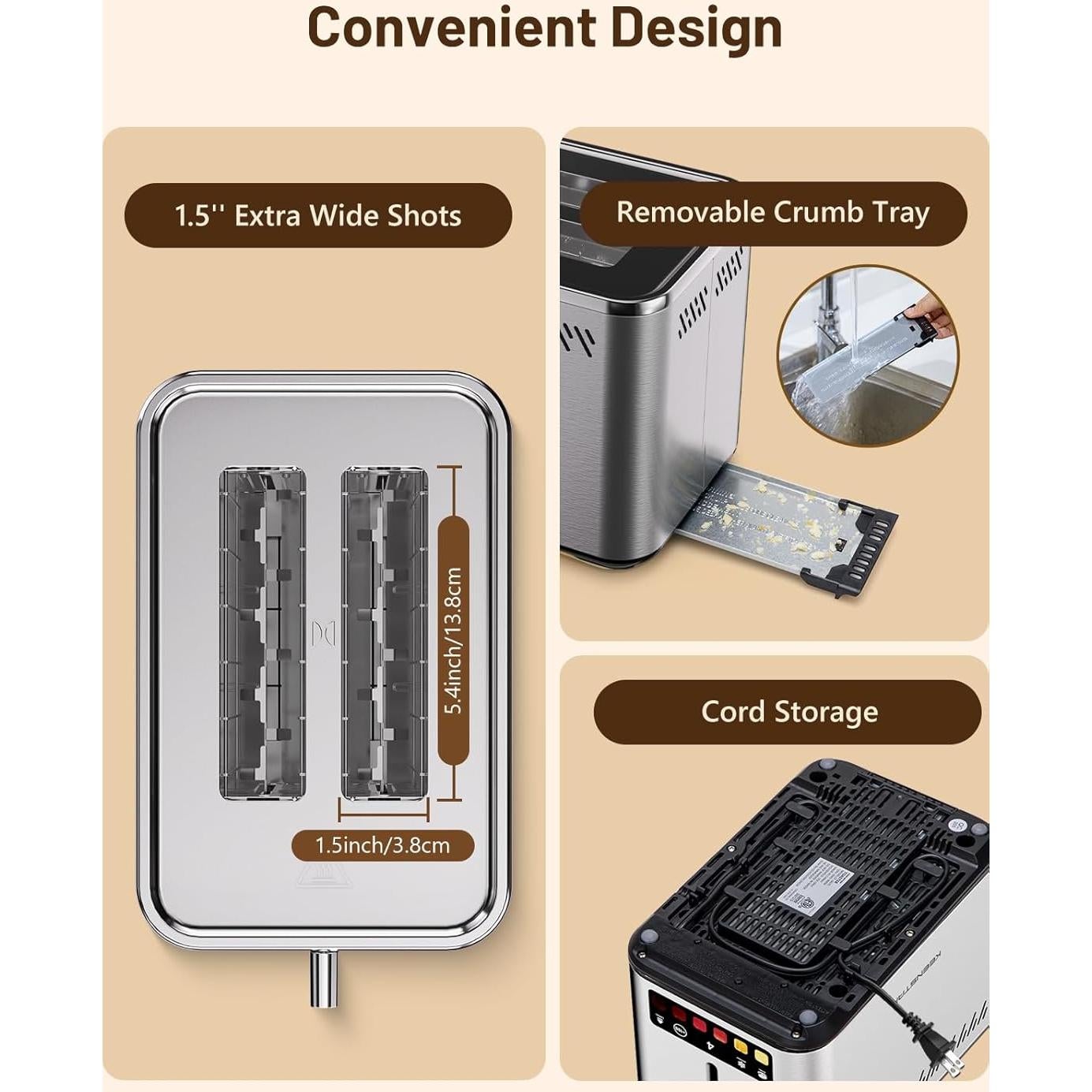 Tostadora Táctil KEENSTAR 2 Rebanadas Acero Inoxidable 900W