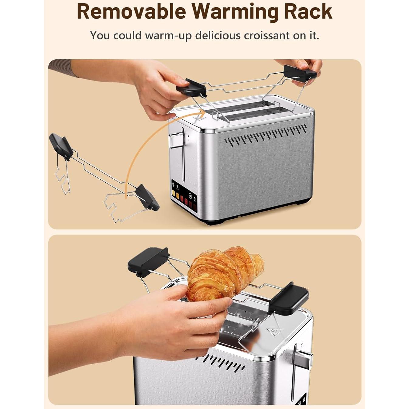 Tostadora Táctil KEENSTAR 2 Rebanadas Acero Inoxidable 900W