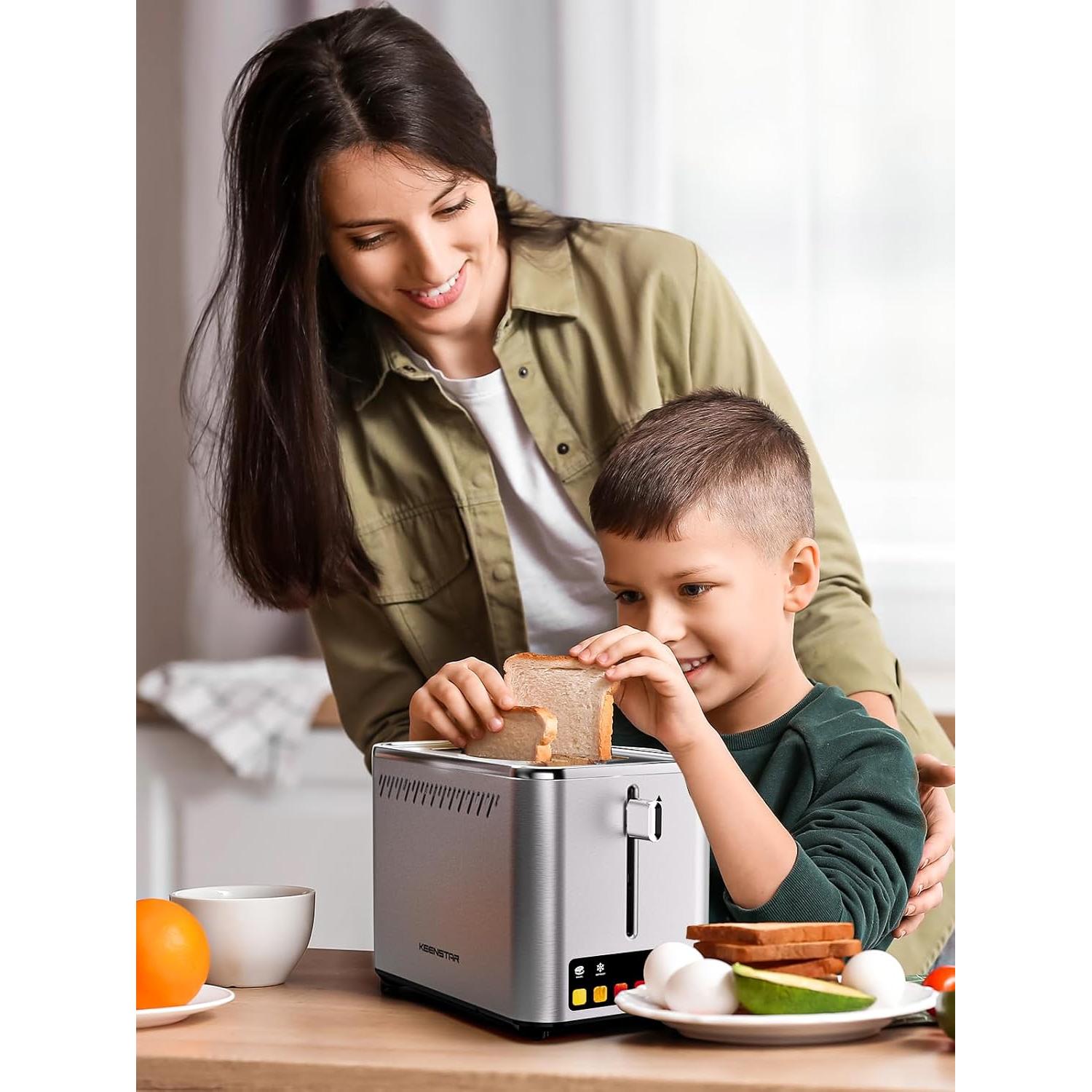 Tostadora Táctil KEENSTAR 2 Rebanadas Acero Inoxidable 900W