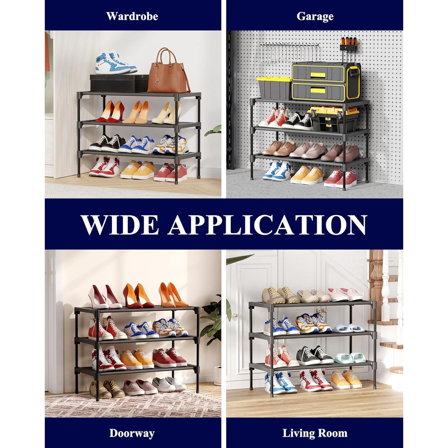 Zapatero Kitsure Mediano Negro Organizador de Calzado