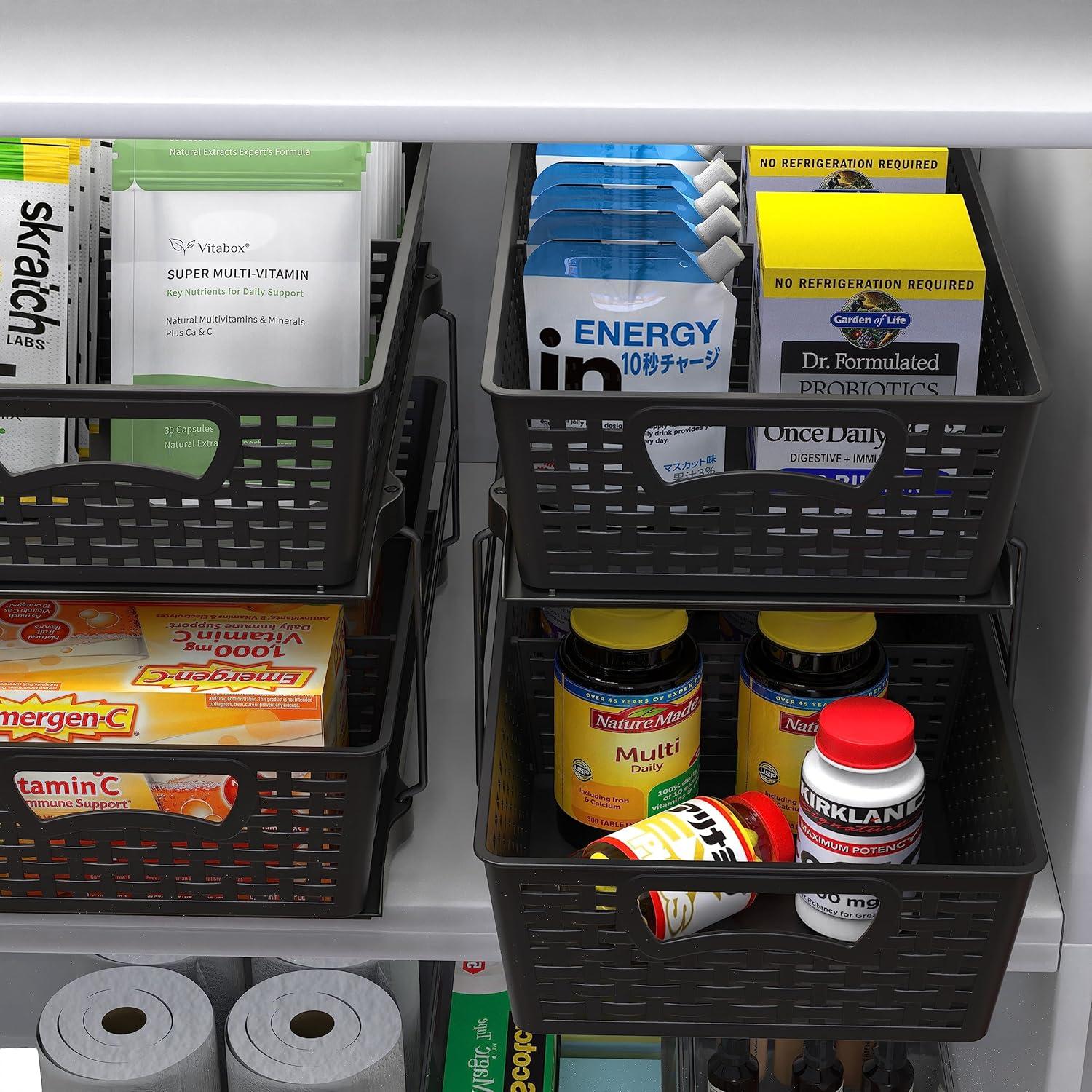 Organizador de Baño Simple Houseware 2 Niveles Negro