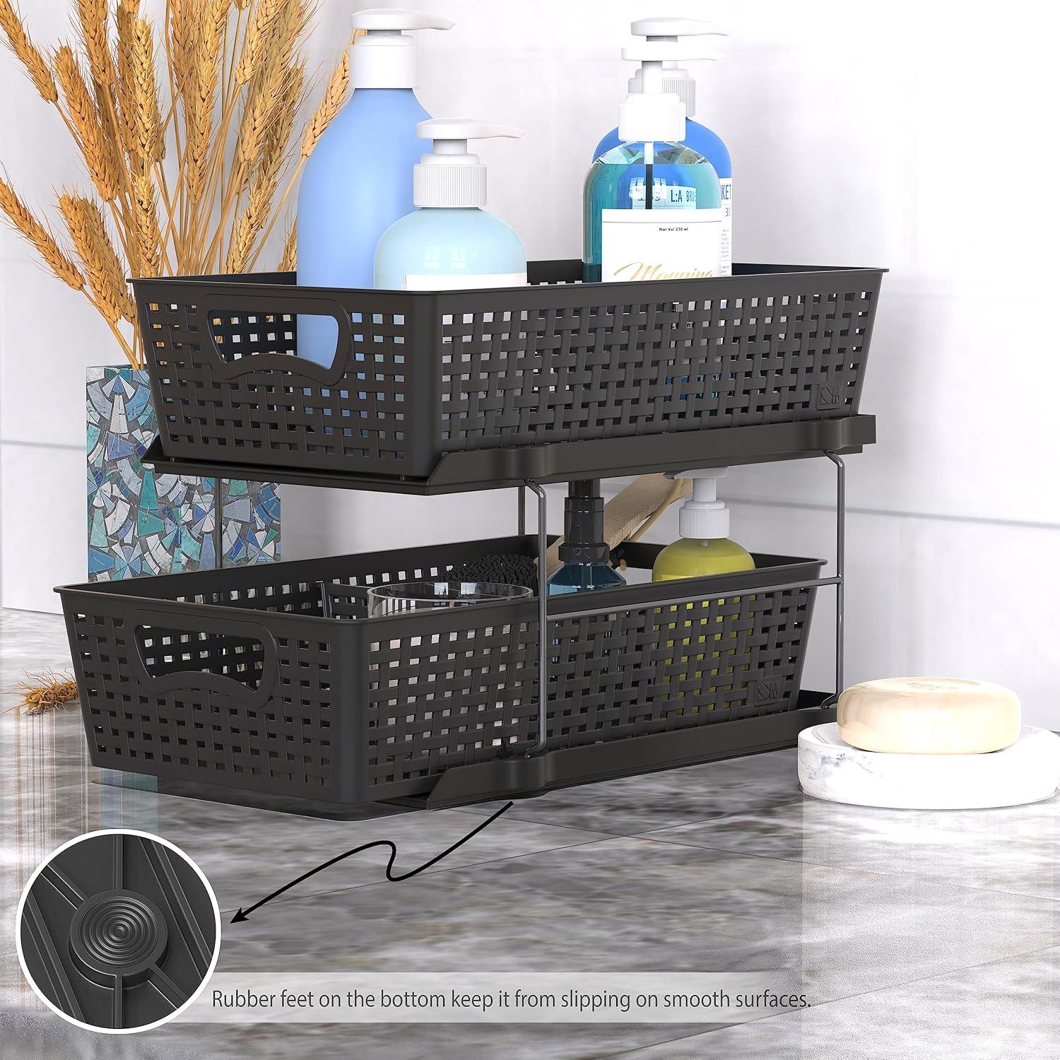 Organizador de Baño Simple Houseware 2 Niveles Negro