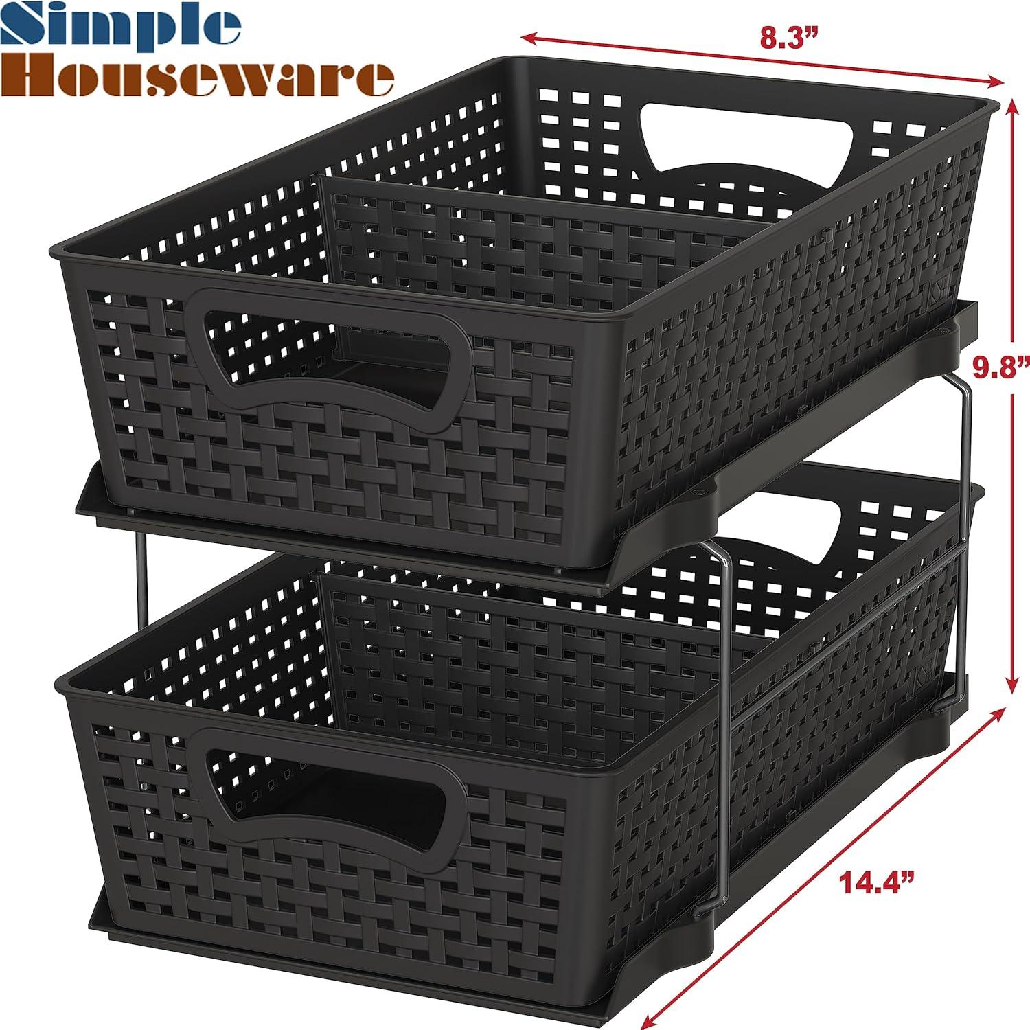 Organizador de Baño Simple Houseware 2 Niveles Negro