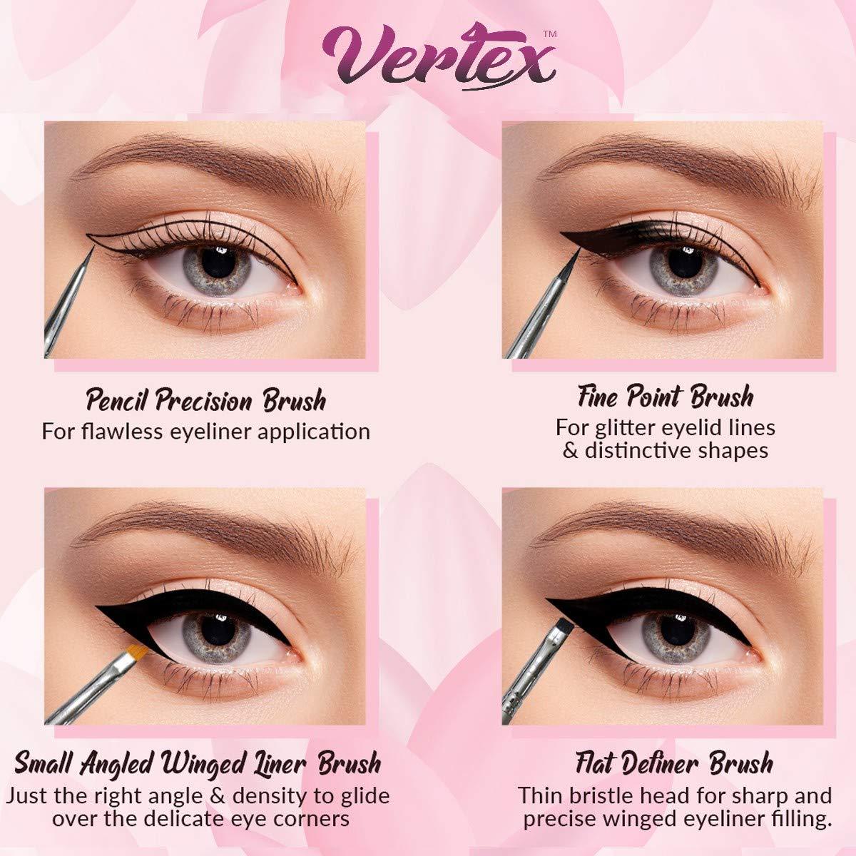 Juego de Pinceles para Eyeliner Vertex - Punta Fina y Angulada