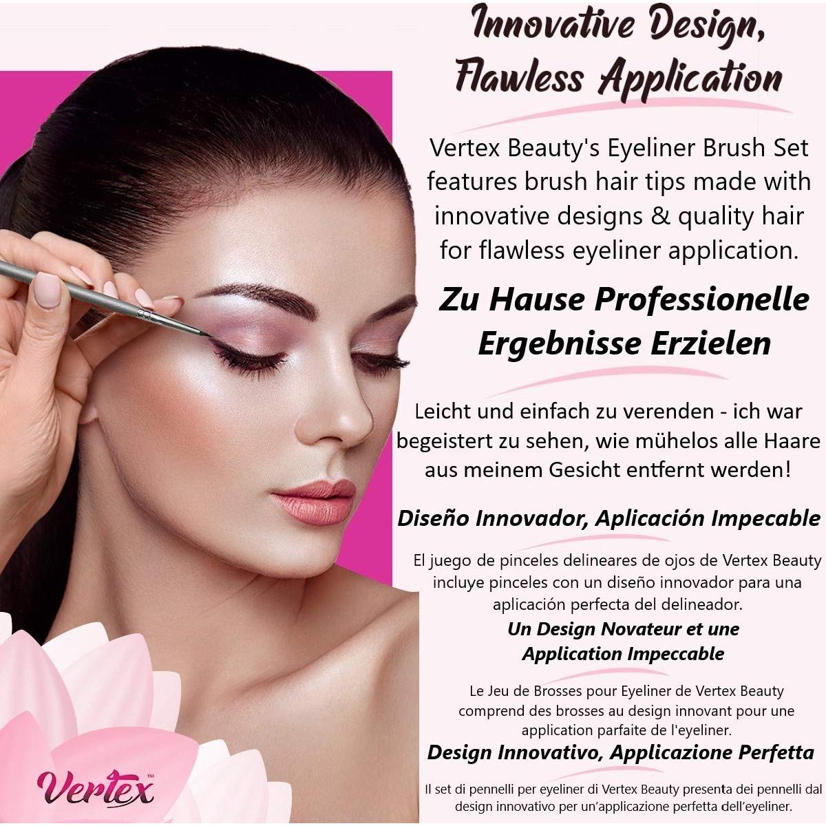 Juego de Pinceles para Eyeliner Vertex - Punta Fina y Angulada