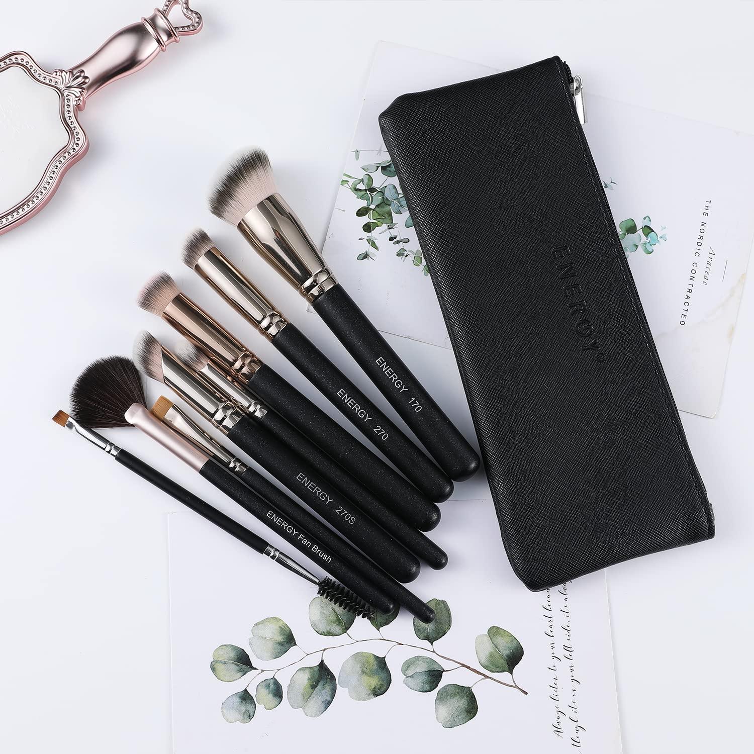 Juego de Brochas de Maquillaje Energy 8 Pcs Sintéticas