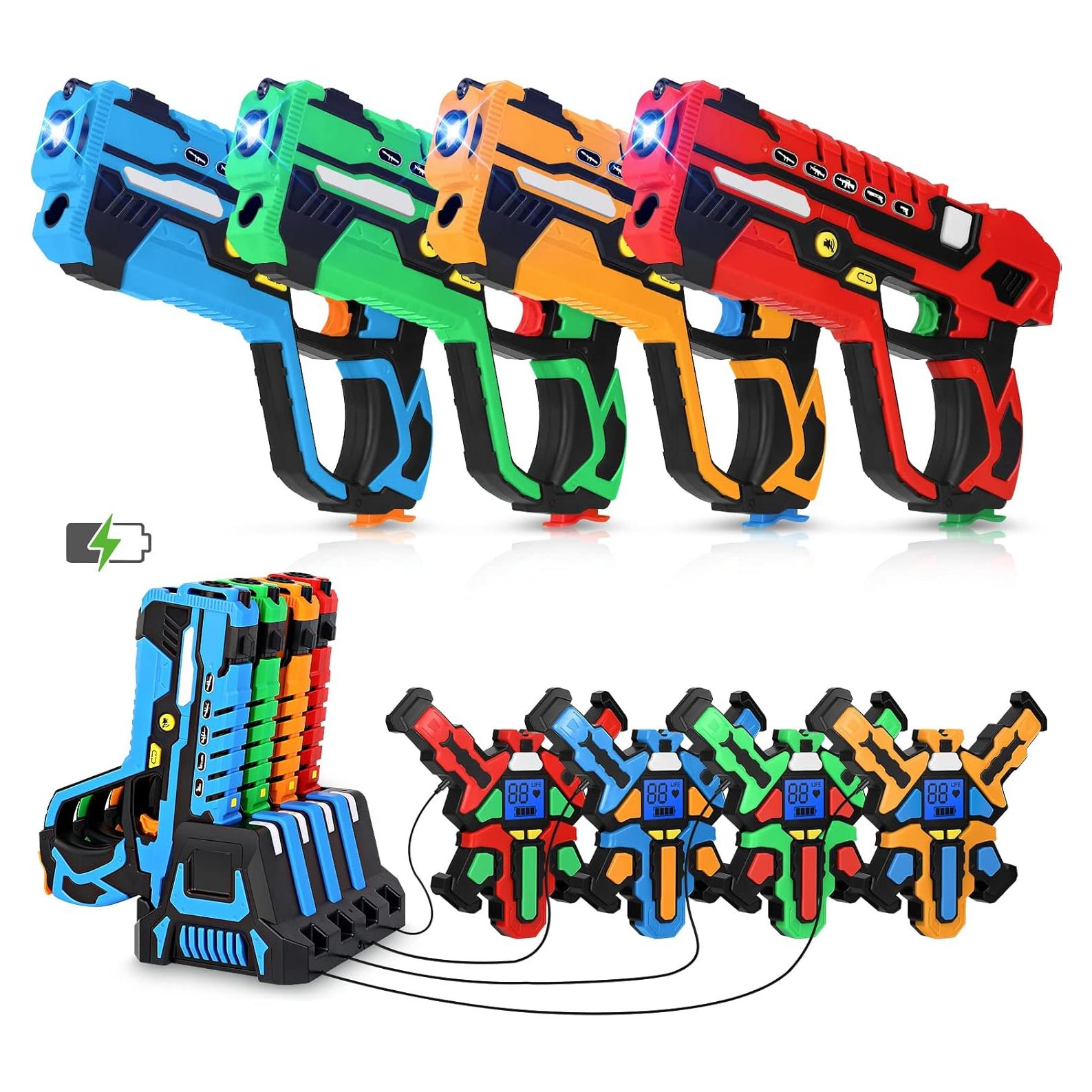 Juego de Laser Tag KIZJORYA Set de 4 con Chalecos y LCD