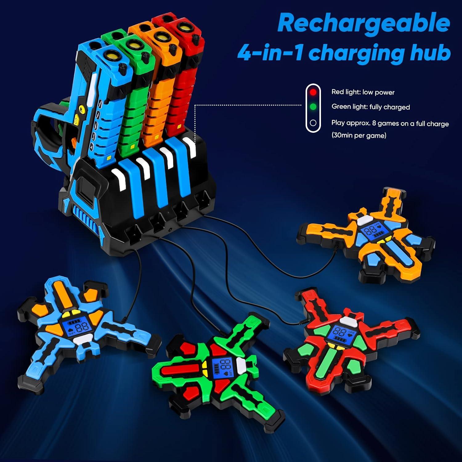 Juego de Laser Tag KIZJORYA Set de 4 con Chalecos y LCD