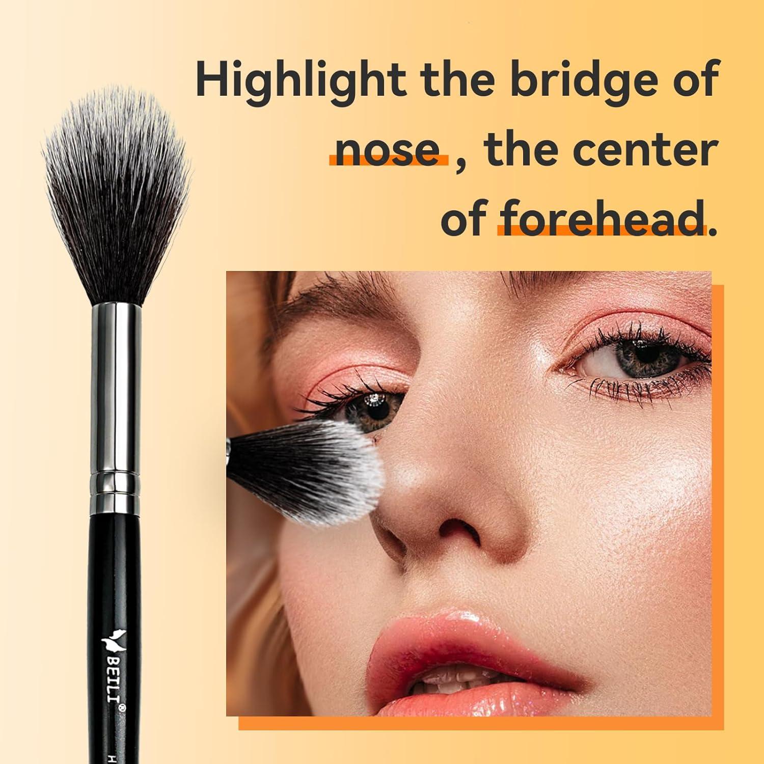 Pincel de Iluminador Tapered BEILI para Maquillaje Facial