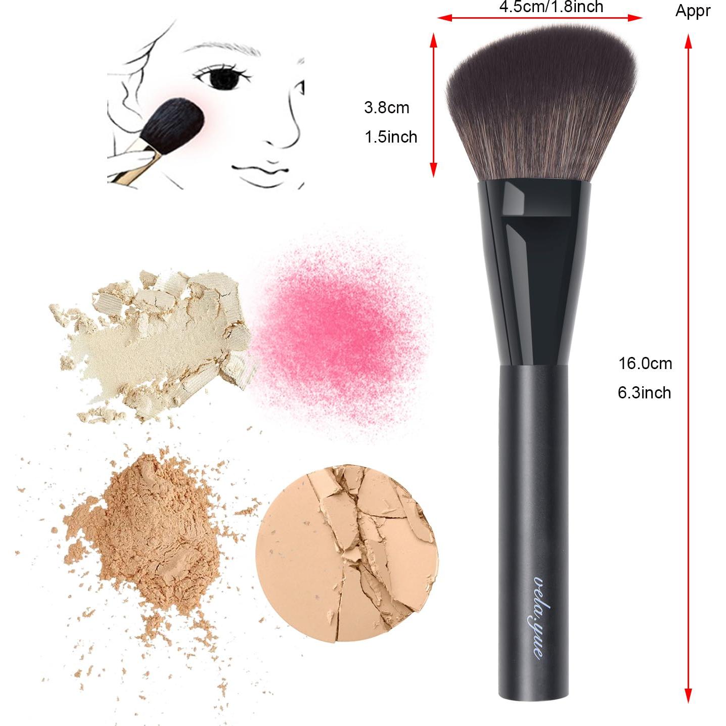 Brocha de Maquillaje Angulada VY para Polvo Facial 20cm