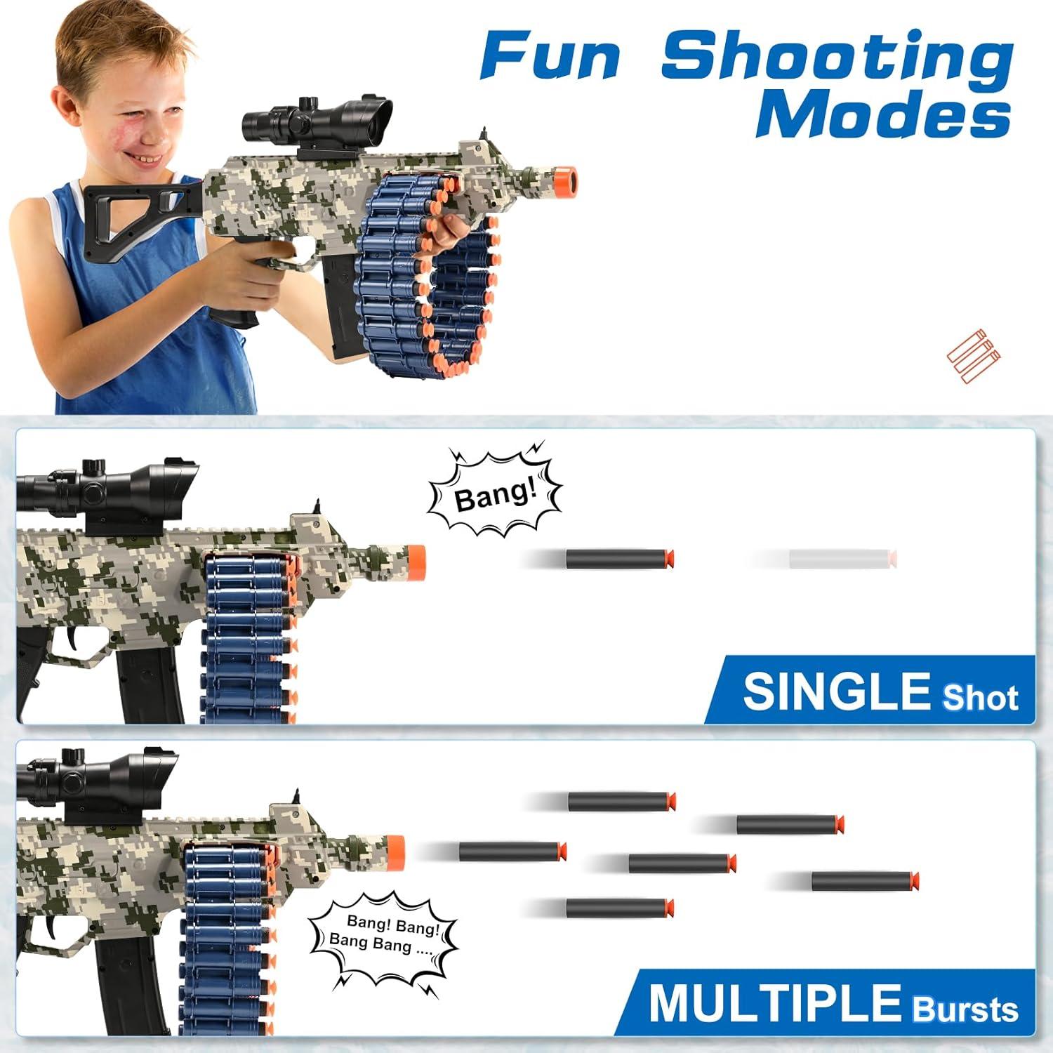 Blaster Eléctrico Automático JakMean con 100 Dardos de Espuma