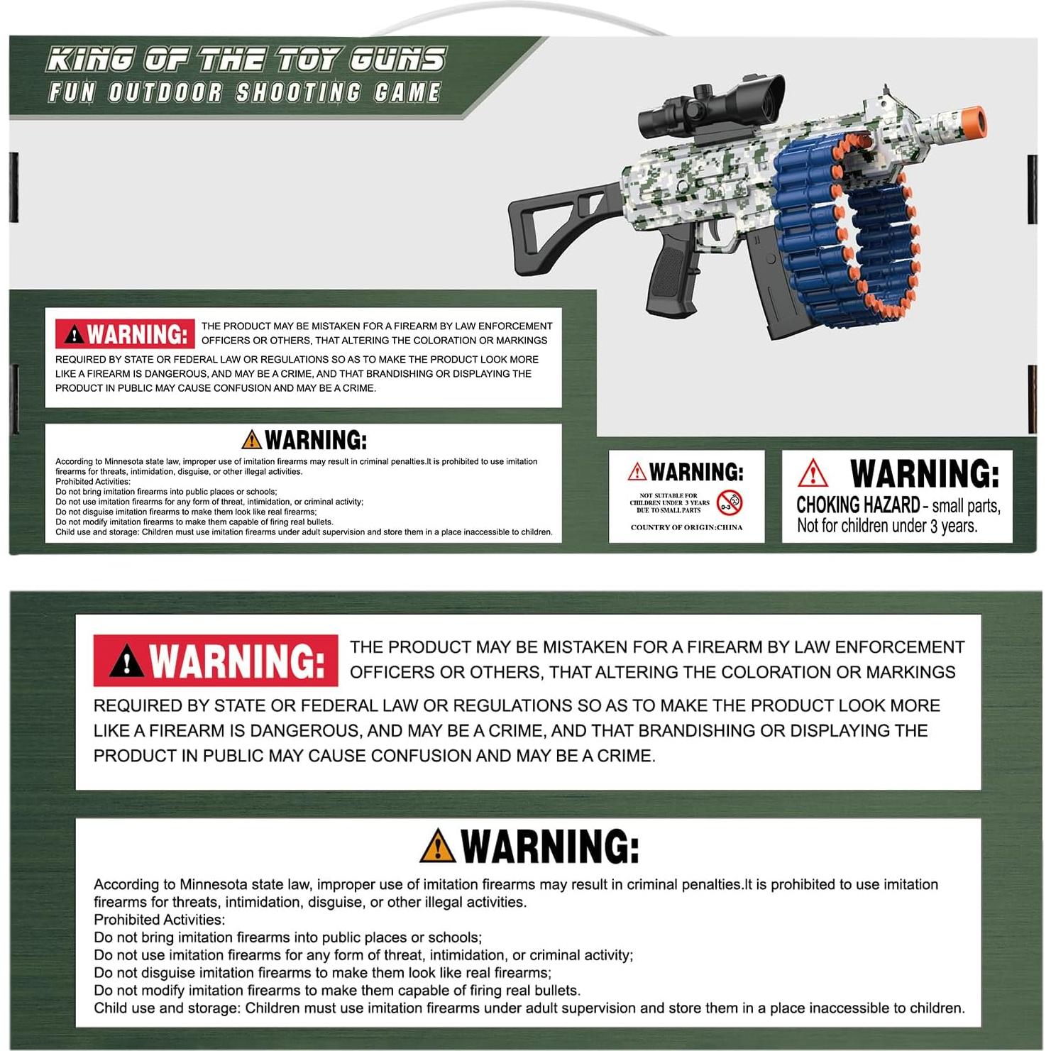 Blaster Eléctrico Automático JakMean con 100 Dardos de Espuma