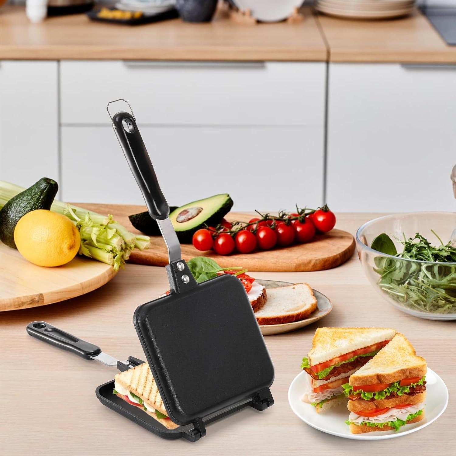 Horno de Sándwich Caliente Cididu - Sartén Antiadherente Doble Cara