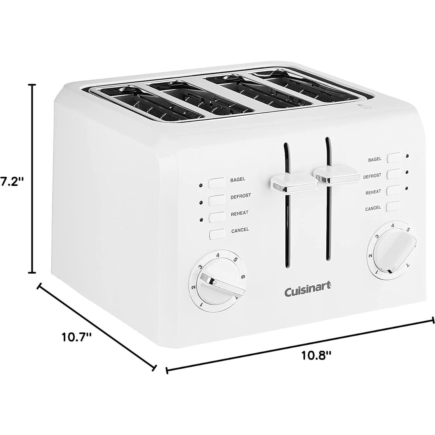 Tostadora Compacta Cuisinart CPT-142P1 4 Rebanadas Blanca
