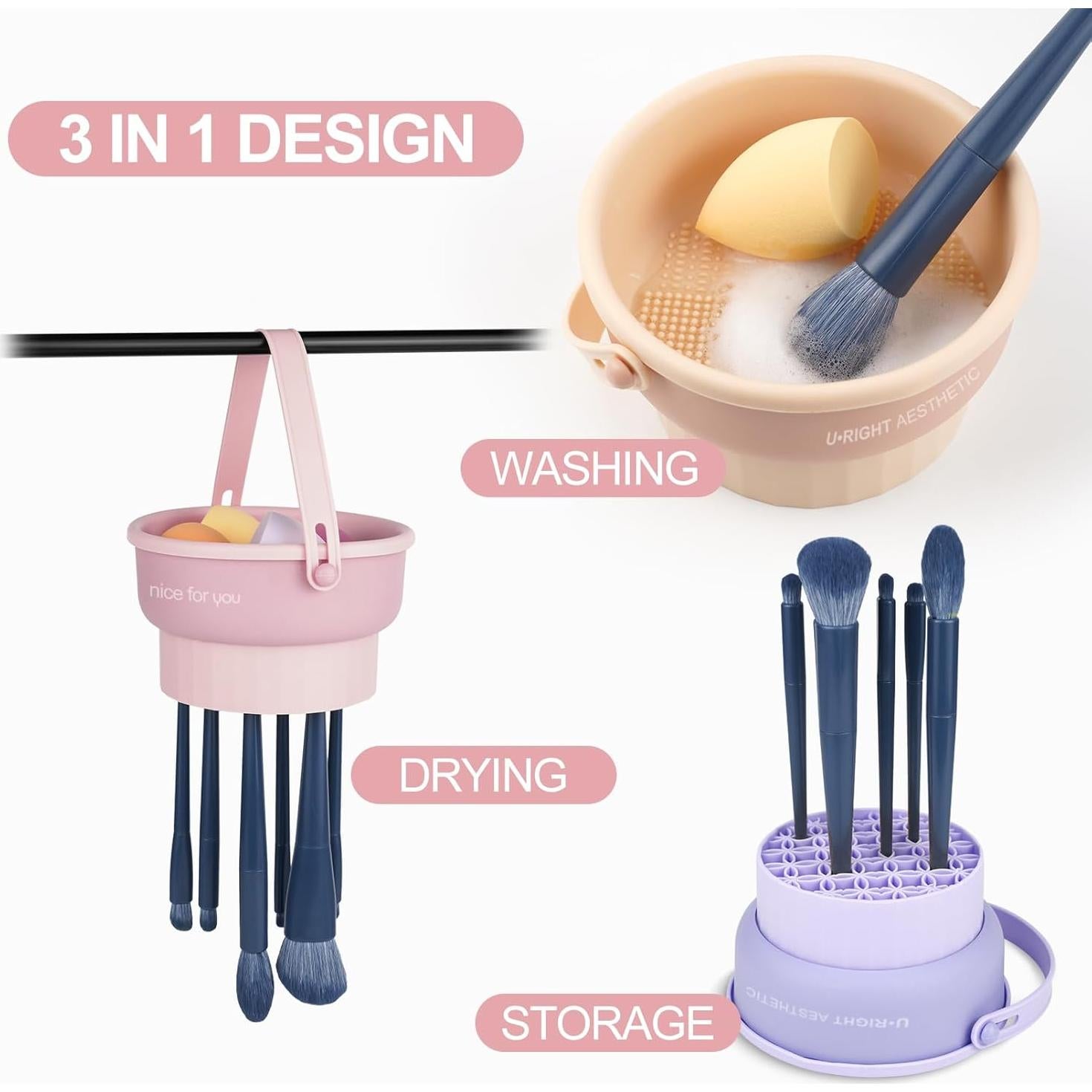 Alfombrilla Limpiadora de Brochas Ranphykx 3 en 1 Silicona