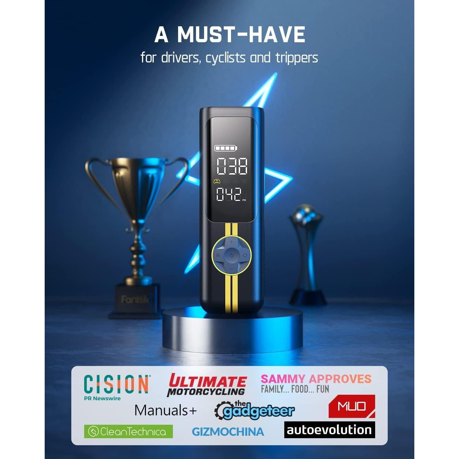 Inflador de Neumáticos Fanttik X8 APEX EV 150 PSI Portátil