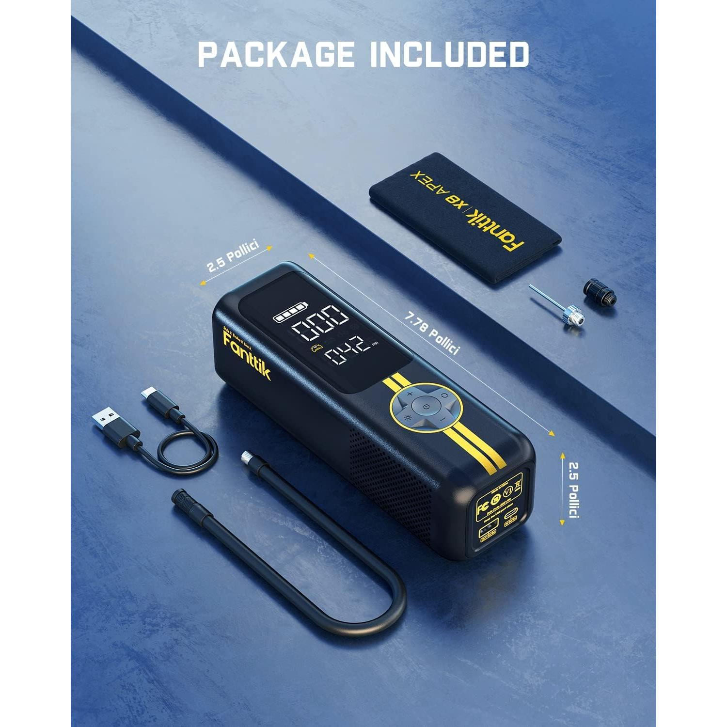 Inflador de Neumáticos Fanttik X8 APEX EV 150 PSI Portátil