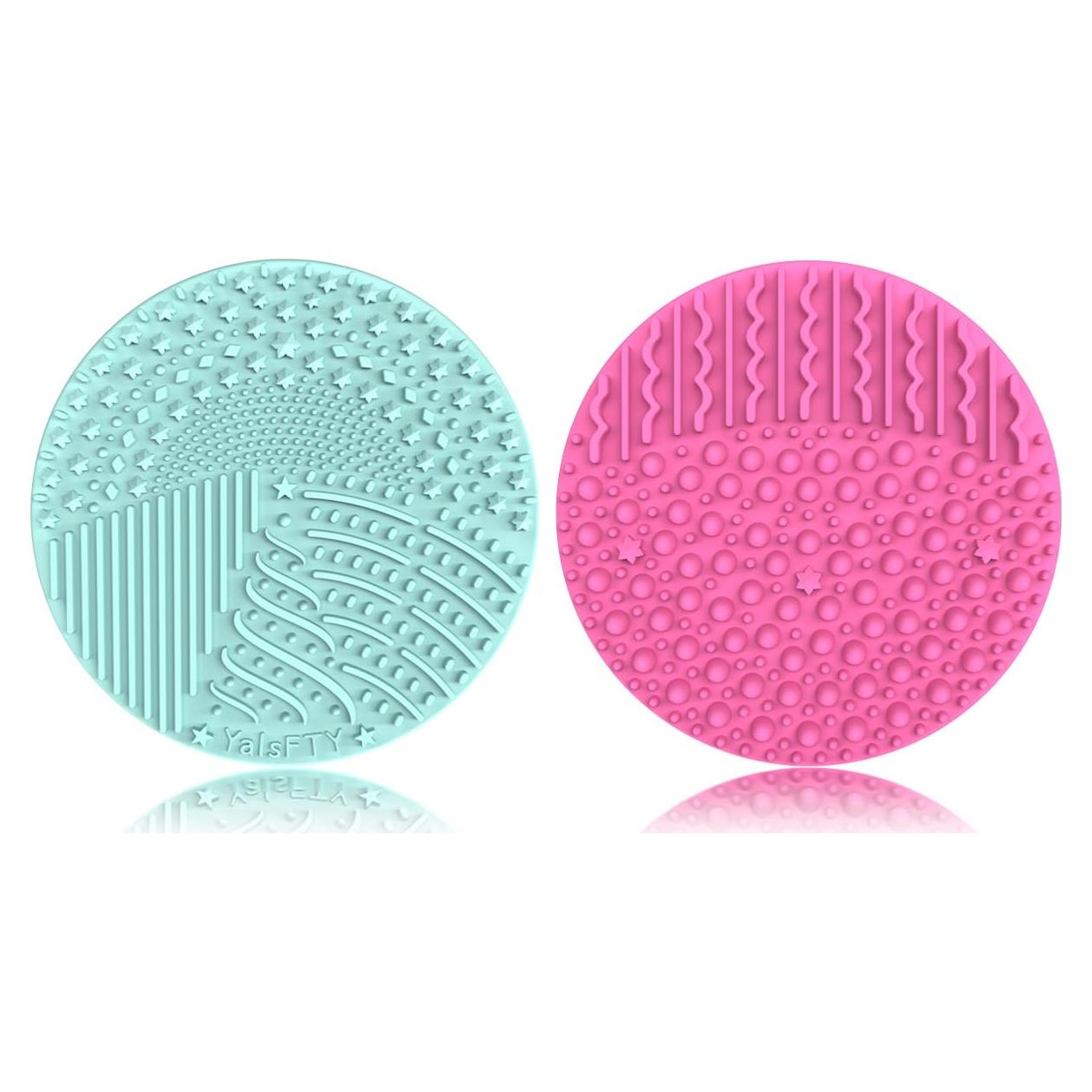 Limpiador de Brochas de Maquillaje YalsFTY Doble Cara 2 Piezas