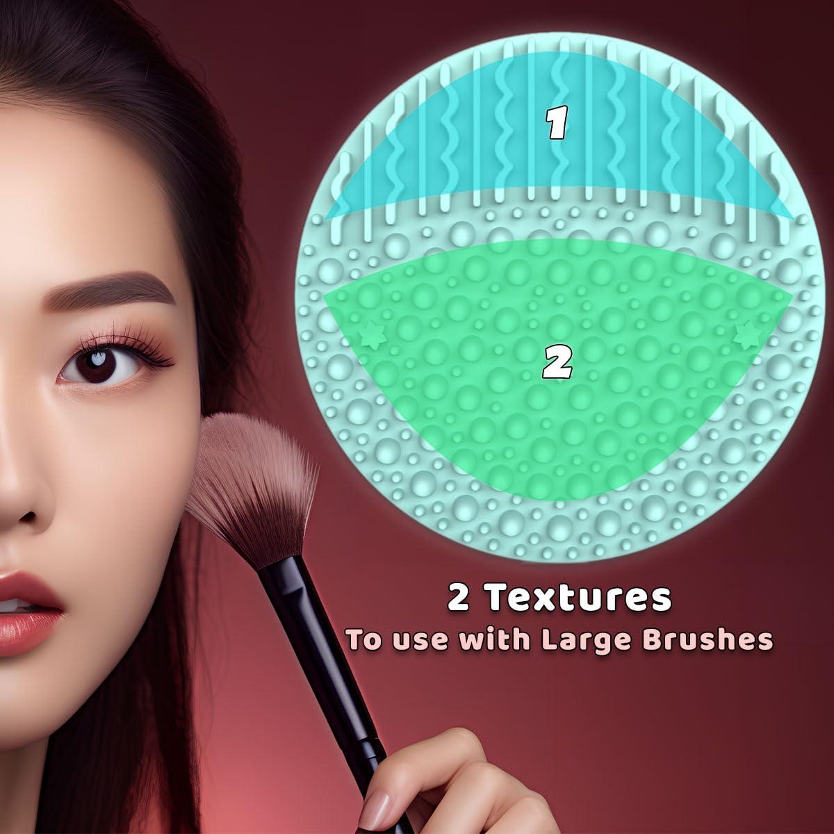 Limpiador de Brochas de Maquillaje YalsFTY Doble Cara 2 Piezas