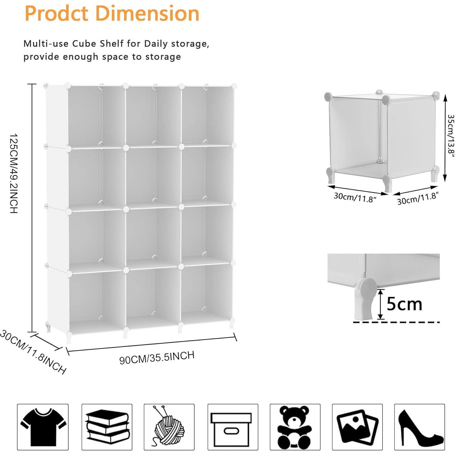 Organizador AWTATOS 12 Cubos Almacenamiento Blanco DIY