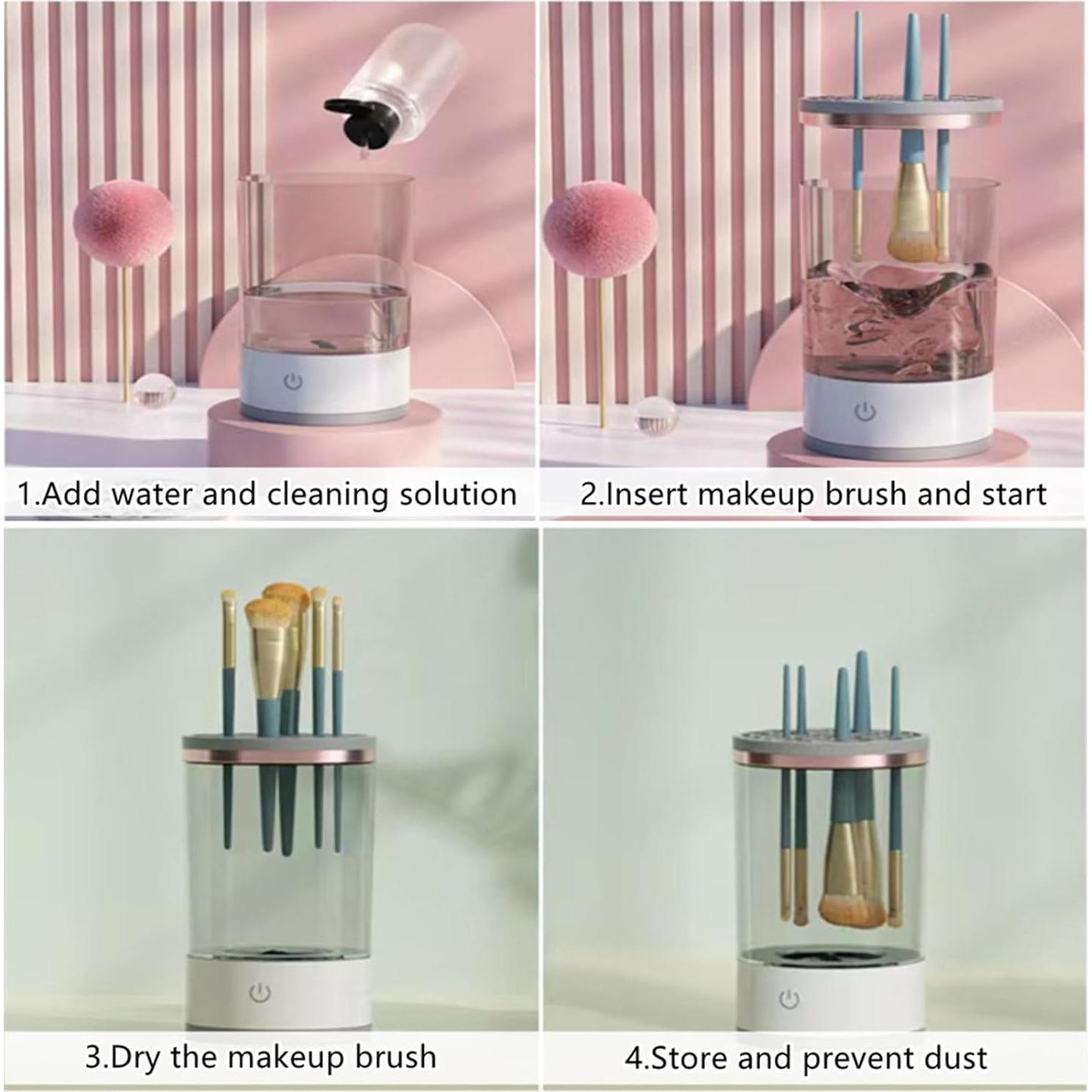 Limpiadora Eléctrica de Brochas GSHLGAO - Blanco, Compacta