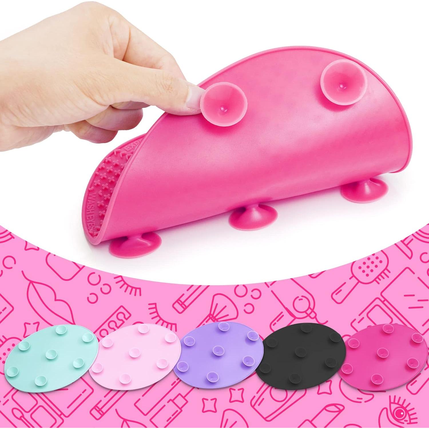 Alfombrilla Limpiadora de Brochas Ranphykx Silicona Rosa