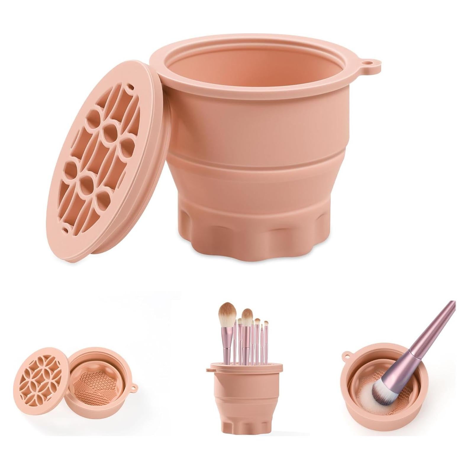 WantGor Alfombrilla Limpiadora de Brochas 3 en 1 Silicona Caqui