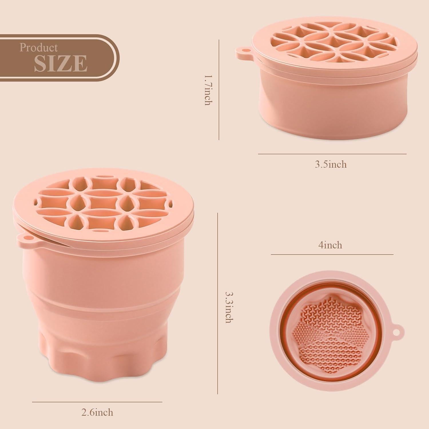 WantGor Alfombrilla Limpiadora de Brochas 3 en 1 Silicona Caqui