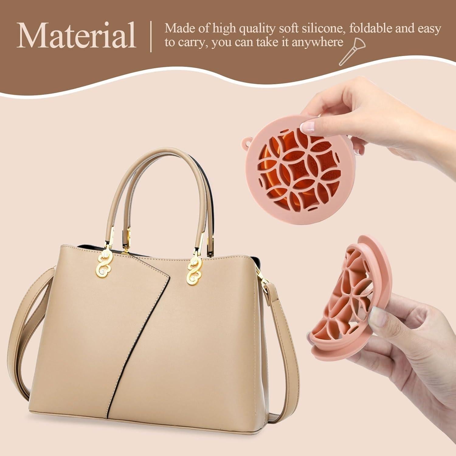 WantGor Alfombrilla Limpiadora de Brochas 3 en 1 Silicona Caqui