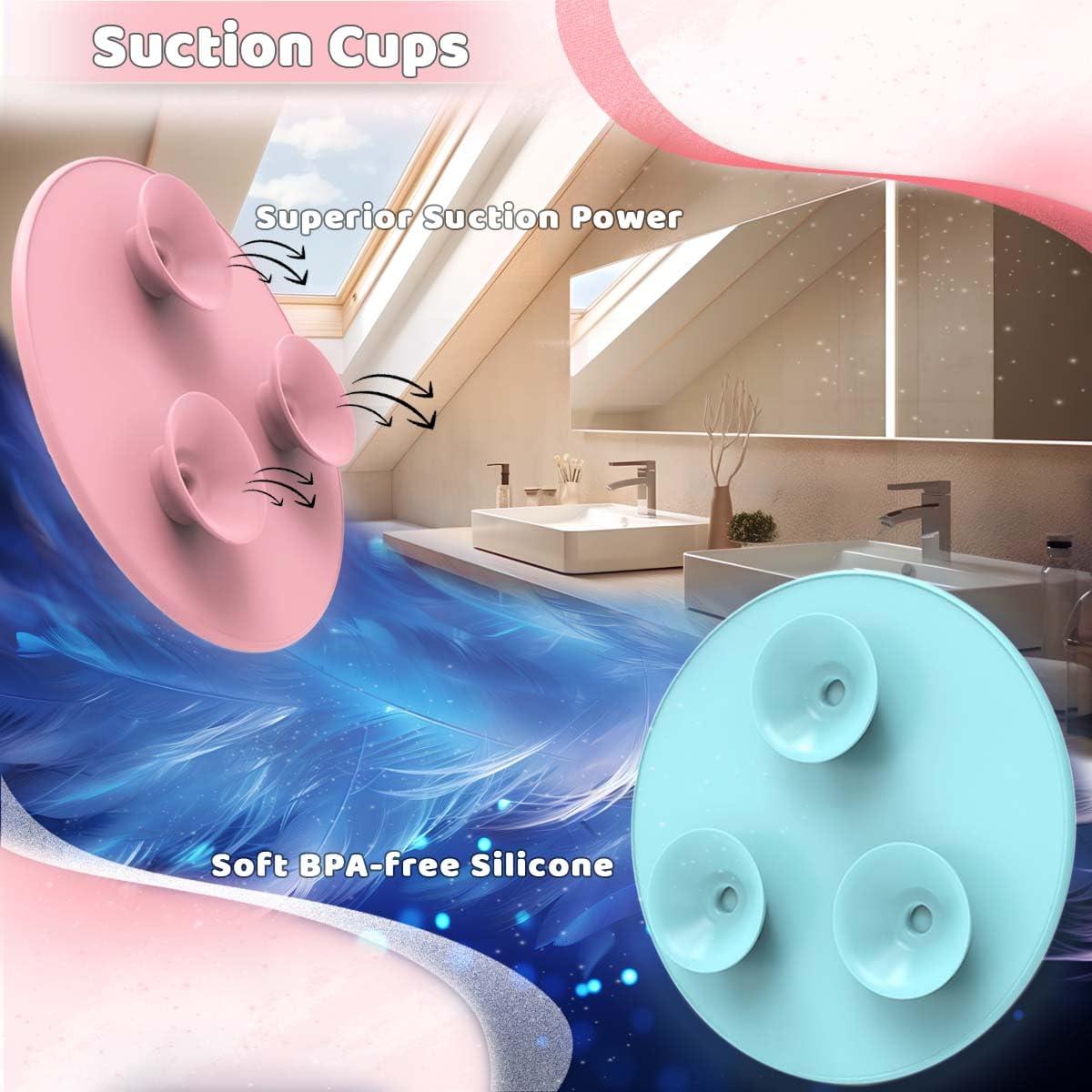 Set de 2 Alfombrillas Limpiadoras de Brochas Silicona Rosa/Azul