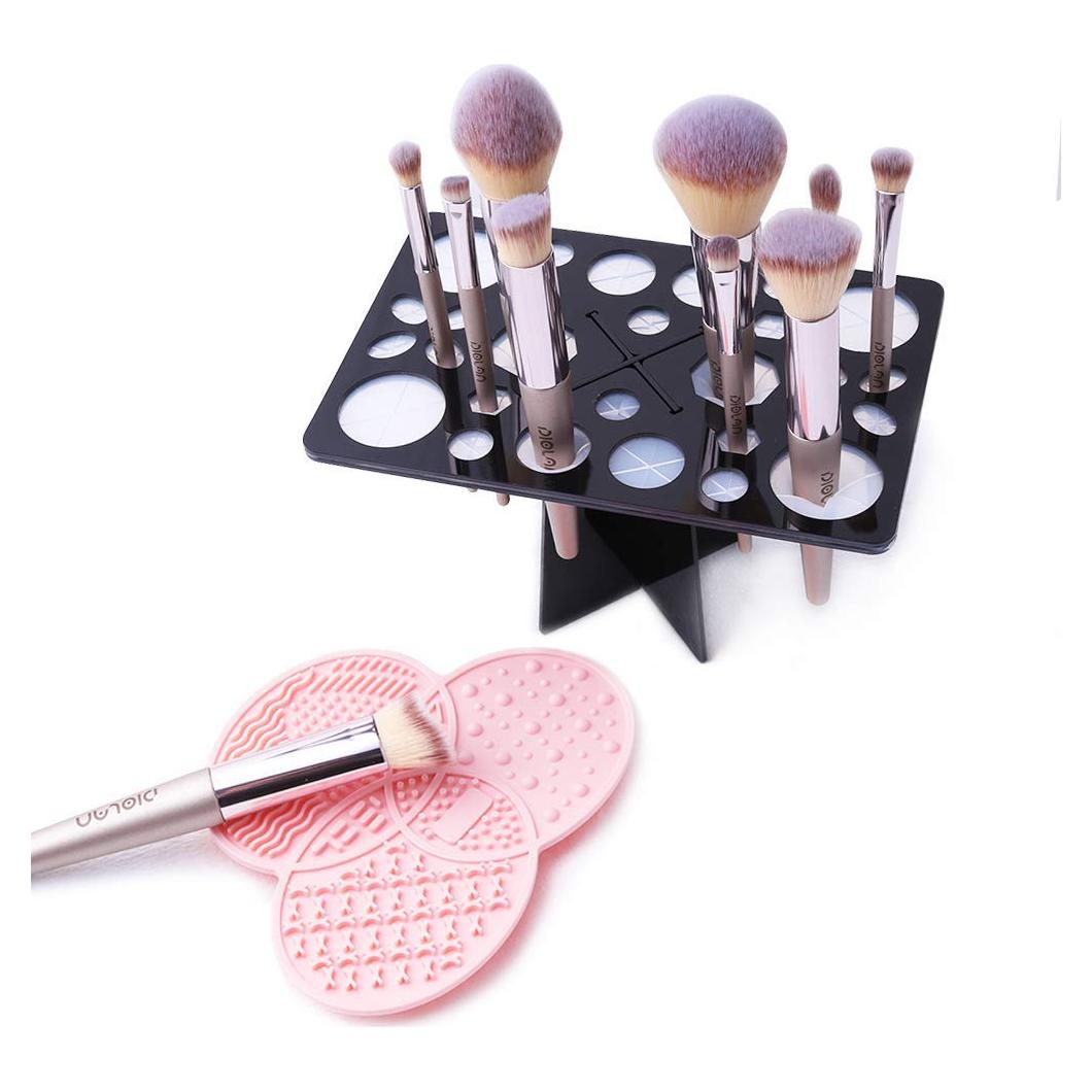 Alfombrilla y Soporte de Limpieza para Brochas Diolan - 28 Agujeros