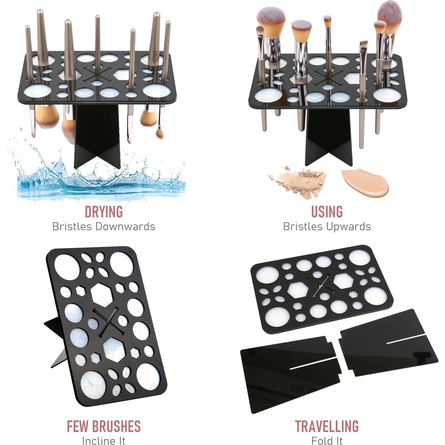 Alfombrilla y Soporte de Limpieza para Brochas Diolan - 28 Agujeros