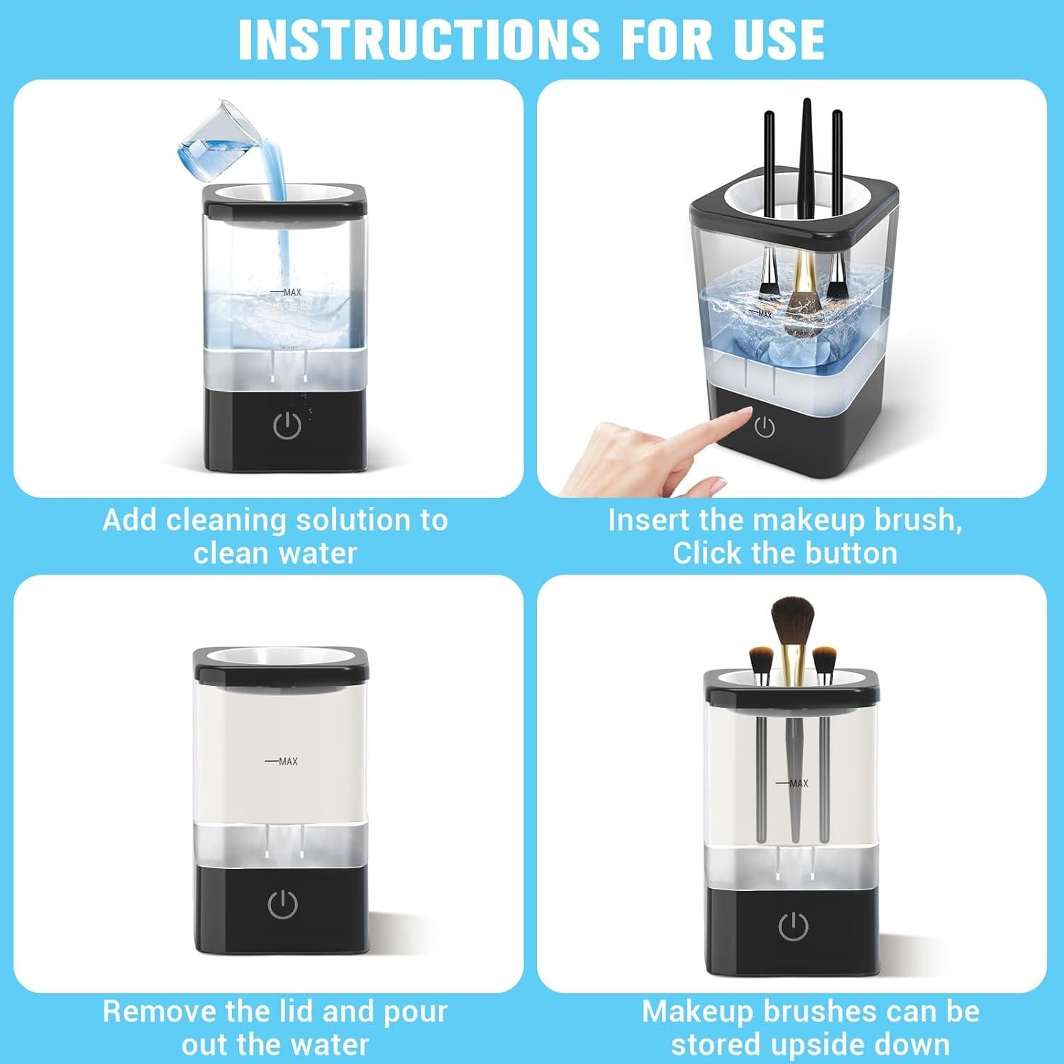 Limpiador de Brochas Neeyer Eléctrico Automático Negro