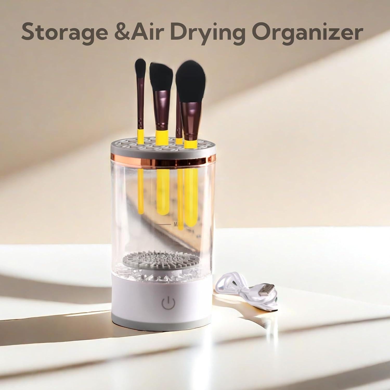 Limpiadora de Brochas de Maquillaje Eléctrica GANTTCHAGE 3-en-1