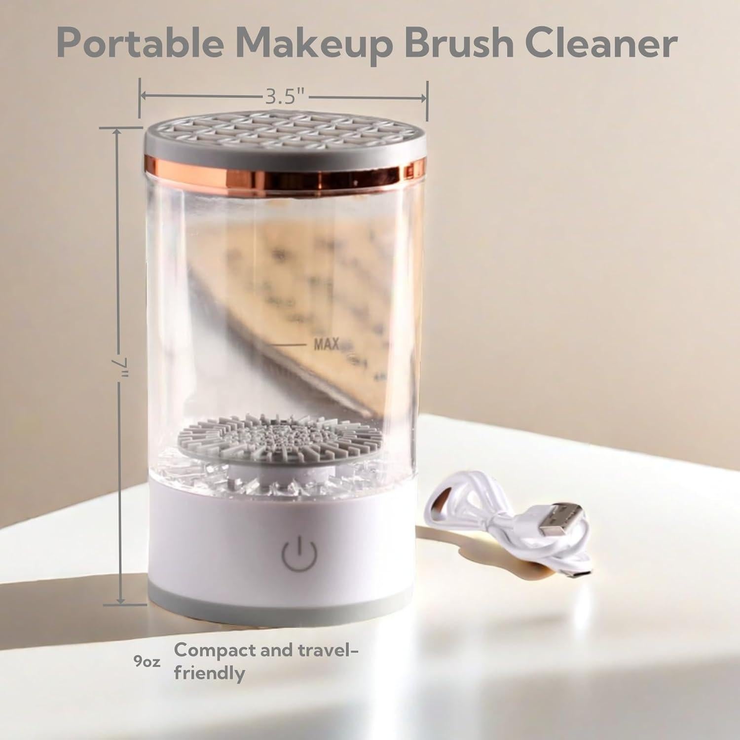 Limpiadora de Brochas de Maquillaje Eléctrica GANTTCHAGE 3-en-1