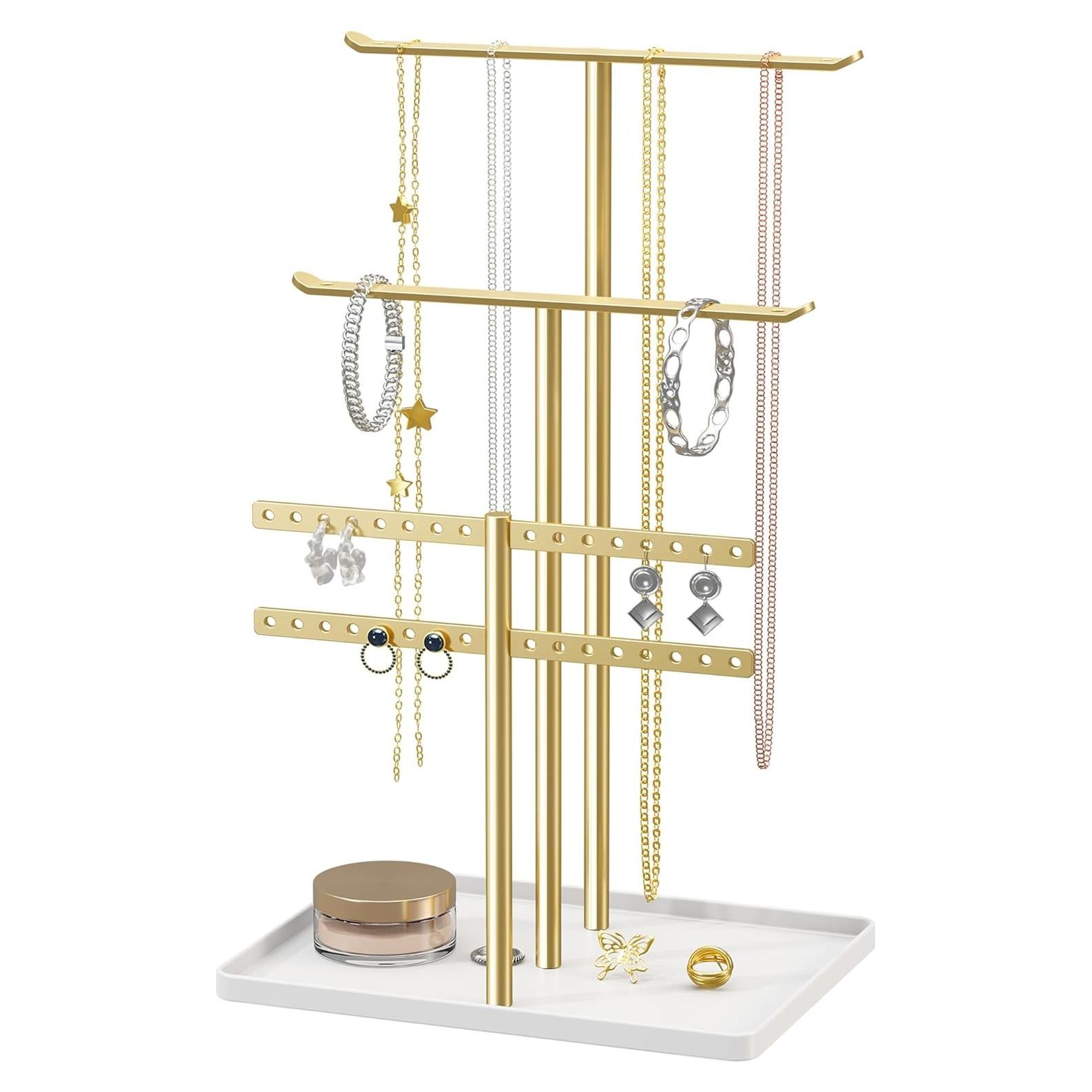 Soporte Organizador de Joyería pickpiff 3 Niveles Dorado
