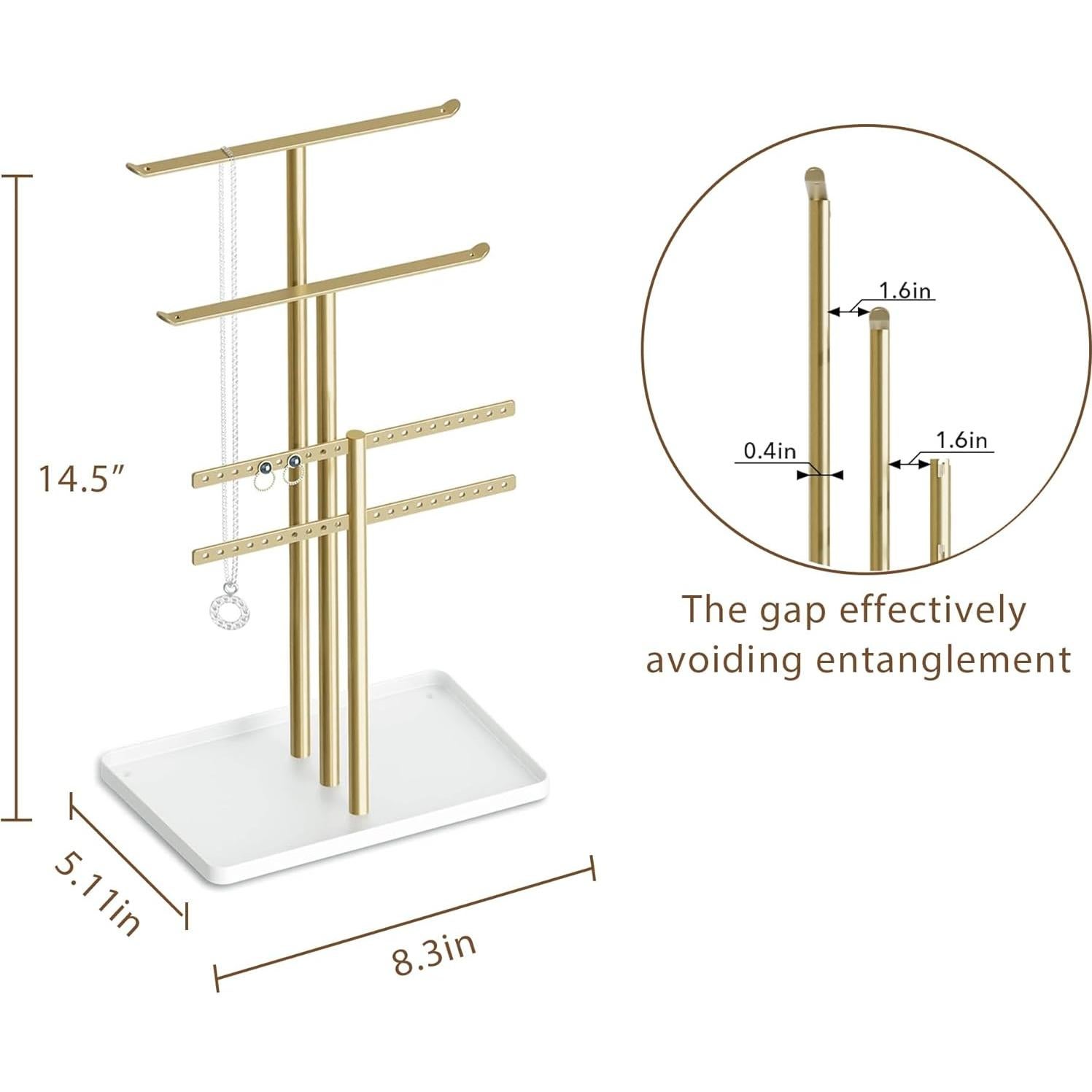 Soporte Organizador de Joyería pickpiff 3 Niveles Dorado