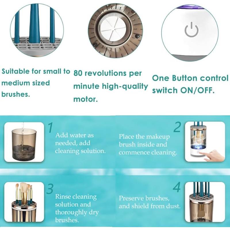 Limpiadora Eléctrica de Brochas de Maquillaje 2025